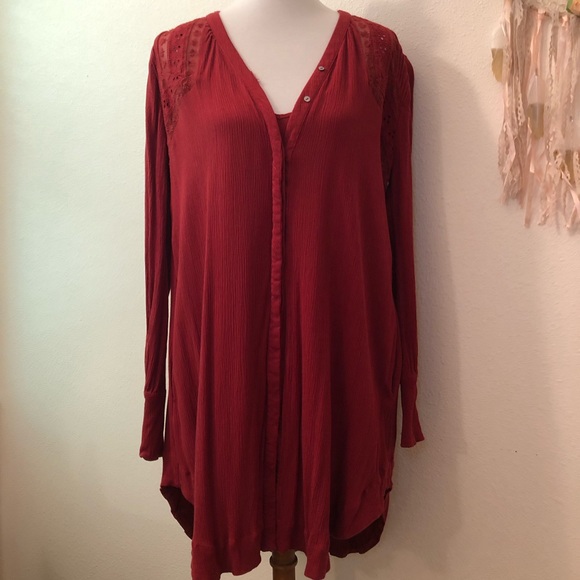 Free People Dresses & Skirts - Free People Rust Lace Long Sleeve Dress